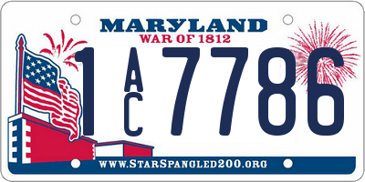 MD license plate 1AC7786