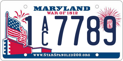 MD license plate 1AC7789