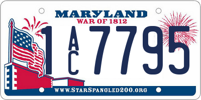 MD license plate 1AC7795