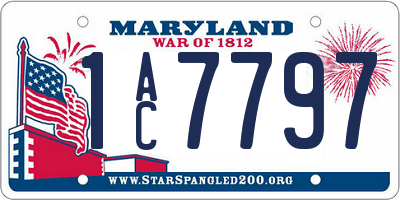 MD license plate 1AC7797