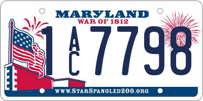 MD license plate 1AC7798
