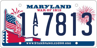 MD license plate 1AC7813
