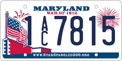 MD license plate 1AC7815