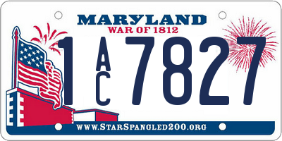 MD license plate 1AC7827