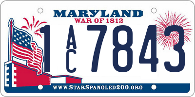 MD license plate 1AC7843
