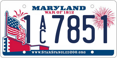 MD license plate 1AC7851