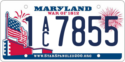 MD license plate 1AC7855