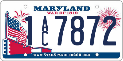 MD license plate 1AC7872