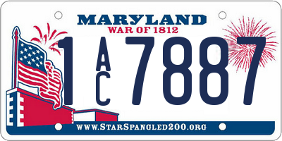 MD license plate 1AC7887