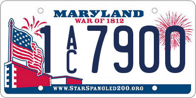 MD license plate 1AC7900