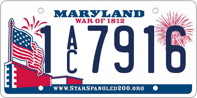 MD license plate 1AC7916