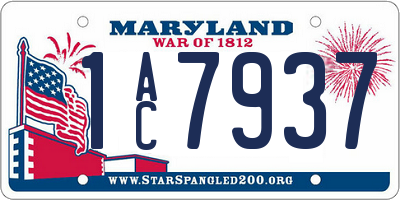 MD license plate 1AC7937