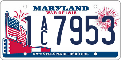 MD license plate 1AC7953