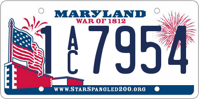 MD license plate 1AC7954