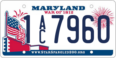 MD license plate 1AC7960