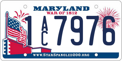 MD license plate 1AC7976