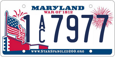 MD license plate 1AC7977