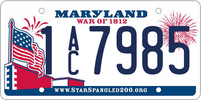 MD license plate 1AC7985