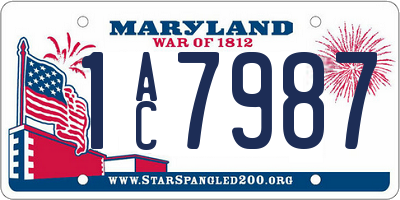 MD license plate 1AC7987
