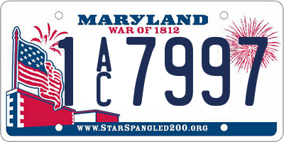 MD license plate 1AC7997