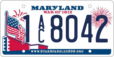 MD license plate 1AC8042