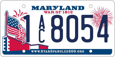 MD license plate 1AC8054