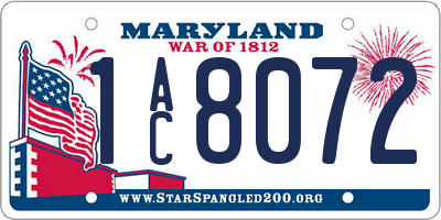 MD license plate 1AC8072