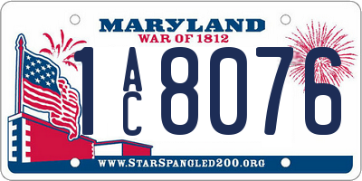 MD license plate 1AC8076
