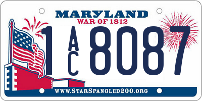 MD license plate 1AC8087
