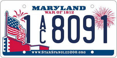MD license plate 1AC8091