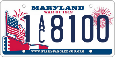 MD license plate 1AC8100