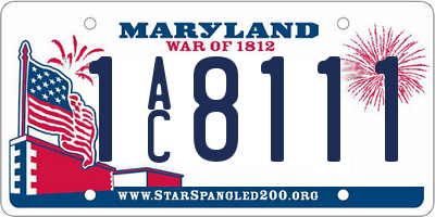 MD license plate 1AC8111