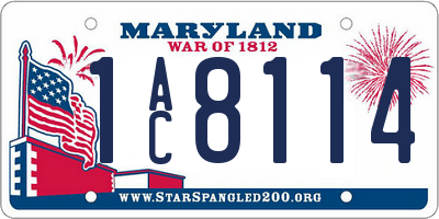MD license plate 1AC8114