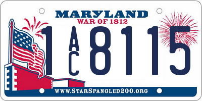 MD license plate 1AC8115
