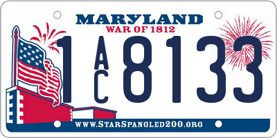 MD license plate 1AC8133