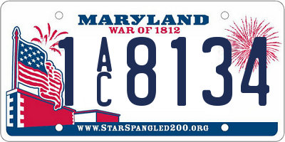 MD license plate 1AC8134