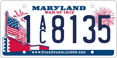 MD license plate 1AC8135
