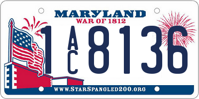 MD license plate 1AC8136