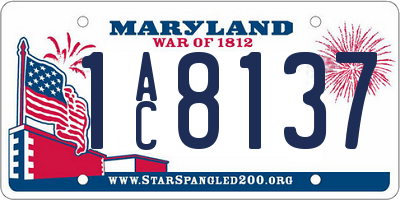 MD license plate 1AC8137
