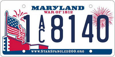 MD license plate 1AC8140