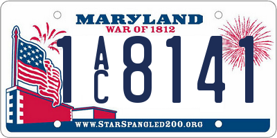 MD license plate 1AC8141
