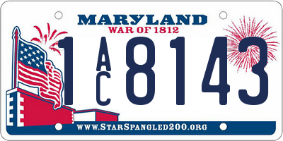 MD license plate 1AC8143