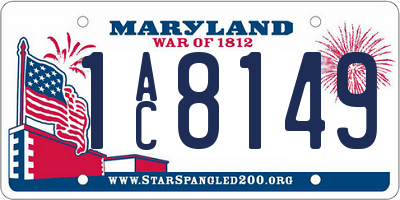 MD license plate 1AC8149