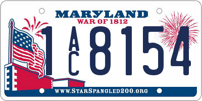 MD license plate 1AC8154