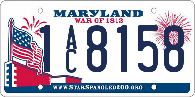 MD license plate 1AC8158