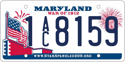 MD license plate 1AC8159