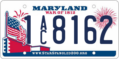 MD license plate 1AC8162