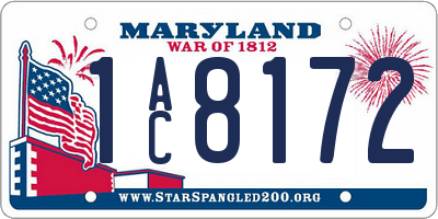 MD license plate 1AC8172