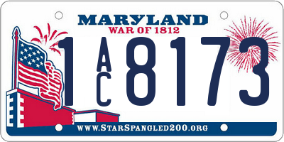 MD license plate 1AC8173