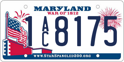 MD license plate 1AC8175